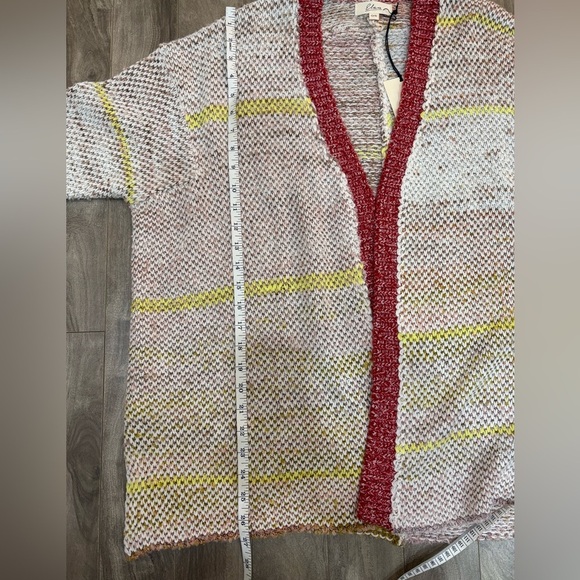 Elan Multicoloured Open Front Cardigan Soft Side Slits One Size NWT - Picture 11 of 12